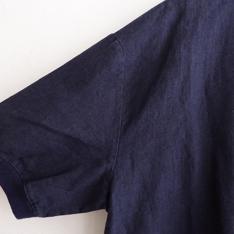 中川政七商店 *麻布Tシャツワンピース*暗紺リネン布帛ゆったり