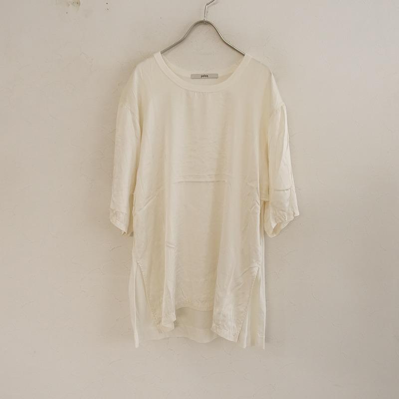 ペレック pelleq *シルク布帛×コットン天竺 切替えスリットプル  