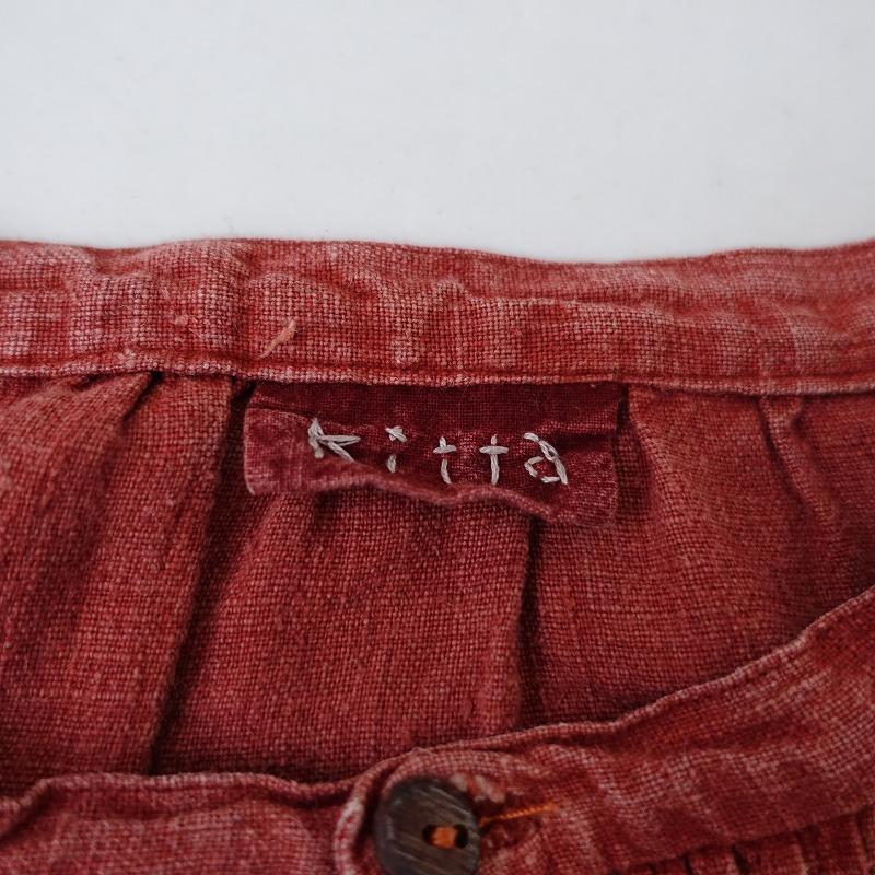 【kitta】染め　赤　ワンピース キッタ kitta *草木染めワンピース*赤茶色スラブクロス平織り