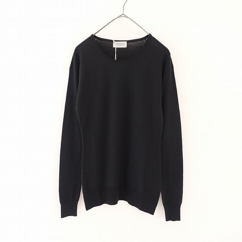 新品】JOHN SMEDLEY クルーネックニット S ブラック メリノウール