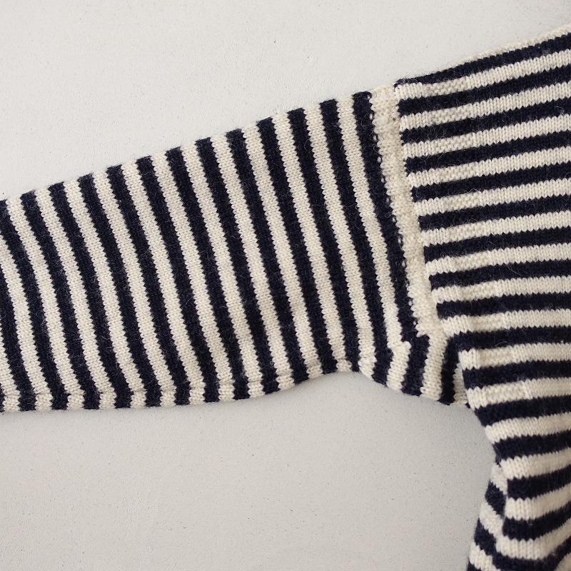 Le Tricoteur ルトリコチュール ウールガンジーセーター 34ボーダー