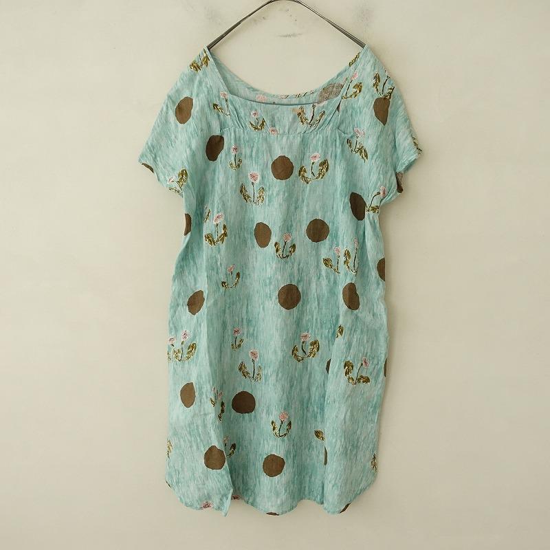 ミナペルホネン ダンデライオン リネンワンピース mina perhonen ミナペルホネン *dandelionリネンプリント