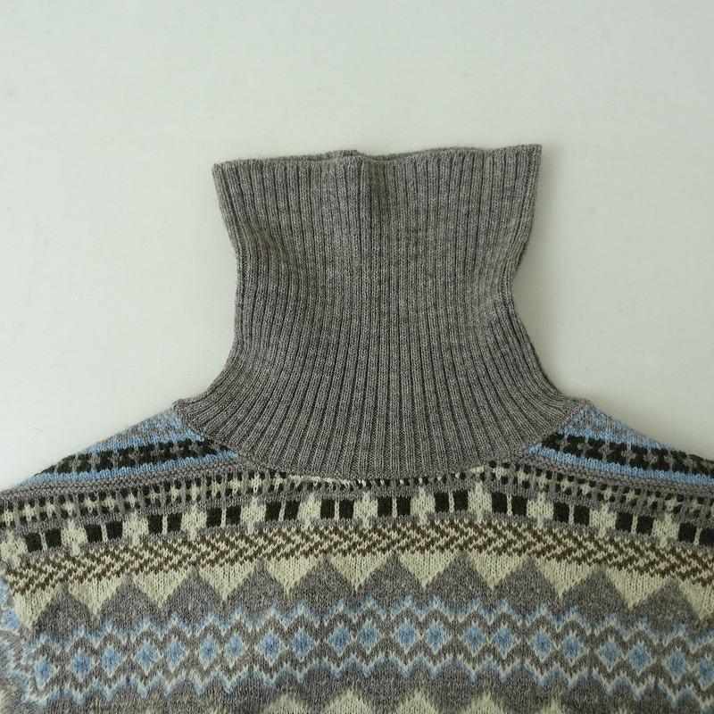 45R ノルディックジャガードの908ヘンリー ニット 45Rスノージャカードの908ニットソーセーター: WOMEN｜45R