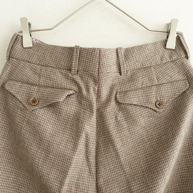 45R（フォーティファイブアール） *ウール千鳥格子スラックス*3モカ