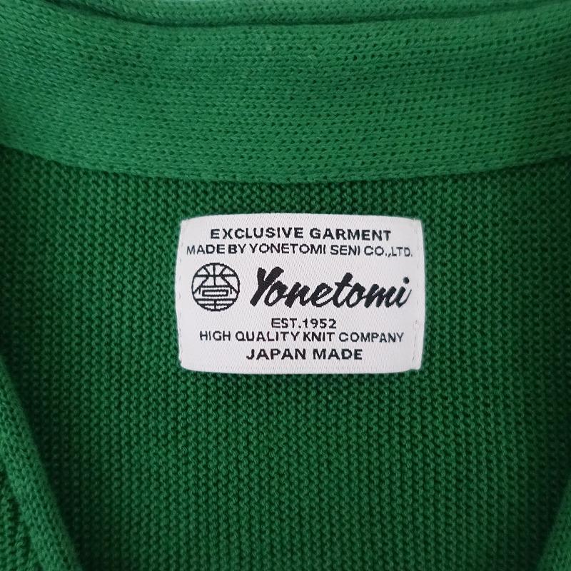 美品】ヨネトミ YONETOMI *ギマコットンVネックカーディガン*3グリーン