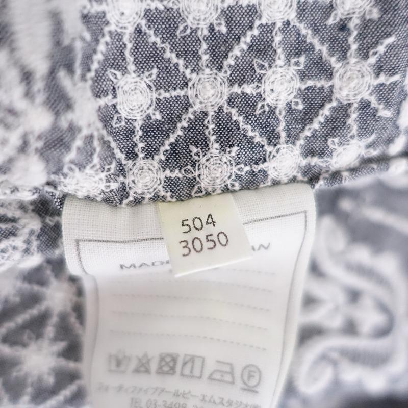 45R ダンガリー 花柄 刺繍 ブラウス R刺繍 45R（フォーティファイブアール） 【定価4.4万】45R *ダンガリーの
