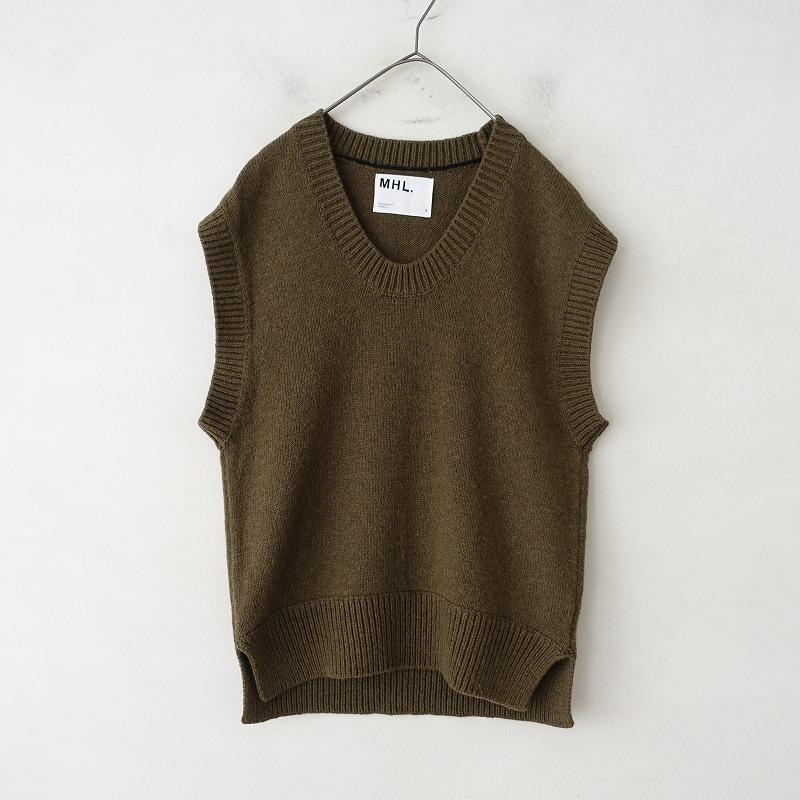 美品 MHL. DRY COTTON LINEN VEST マーガレットハウエル MHL. DRY COTTON LINEN VEST マーガレットハウエル