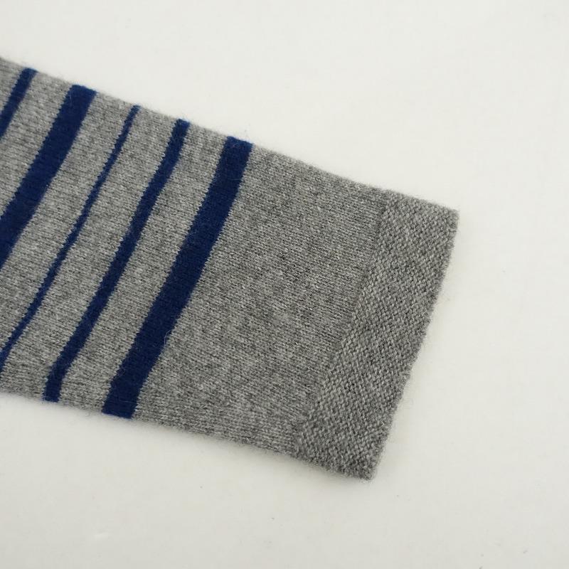 YURI PARK ネイビーグレー ストライプニットカシミヤ YURI PARK ネイビーグレー ストライプニットカシミヤ
