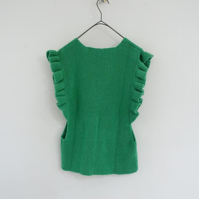 fumika uchida フリル付き ニットベスト フミカウチダ FUMIKA UCHIDA *スクエアネックフリルウールニットベスト