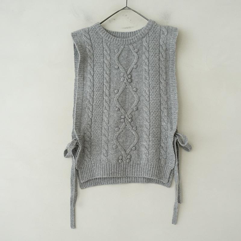 Gauze# ガーゼ　ウールベスト♪ タスマニアラムウールワイドタートルニットベスト