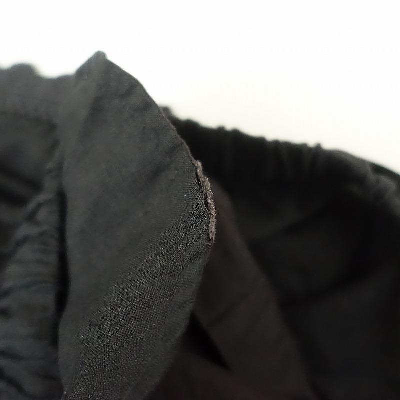 ネストローブ 裾レースドロワーズパンツ ブラック nest Robe（ネストローブ） *リネンレース付きドロワーズパンツ*麻