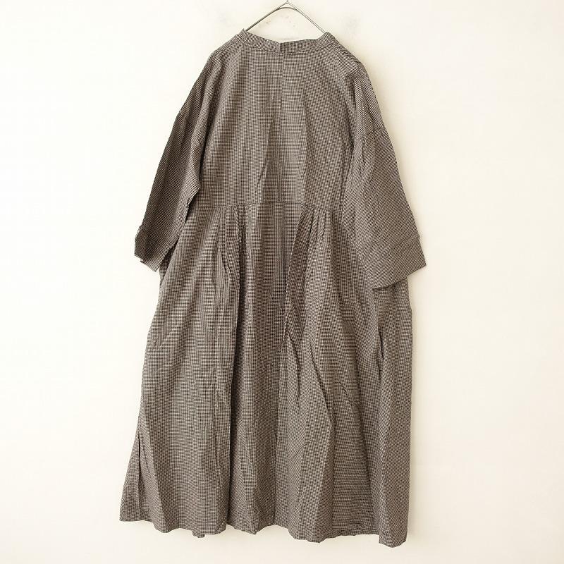 バスコ BASCO *コットンチェック胸元2WAYスモックワンピース*3スタンド