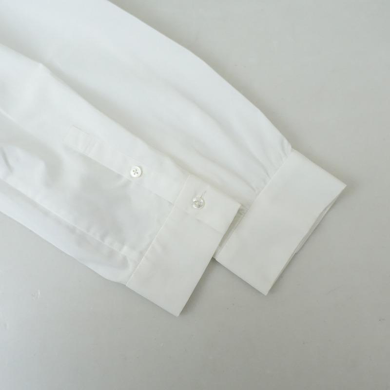 ミナペルホネン コットン丸襟ロングスリーブシャツ ホワイト サイズ38*GD24 ミナペルホネン コットン丸襟ロングスリーブシャツ ホワイト