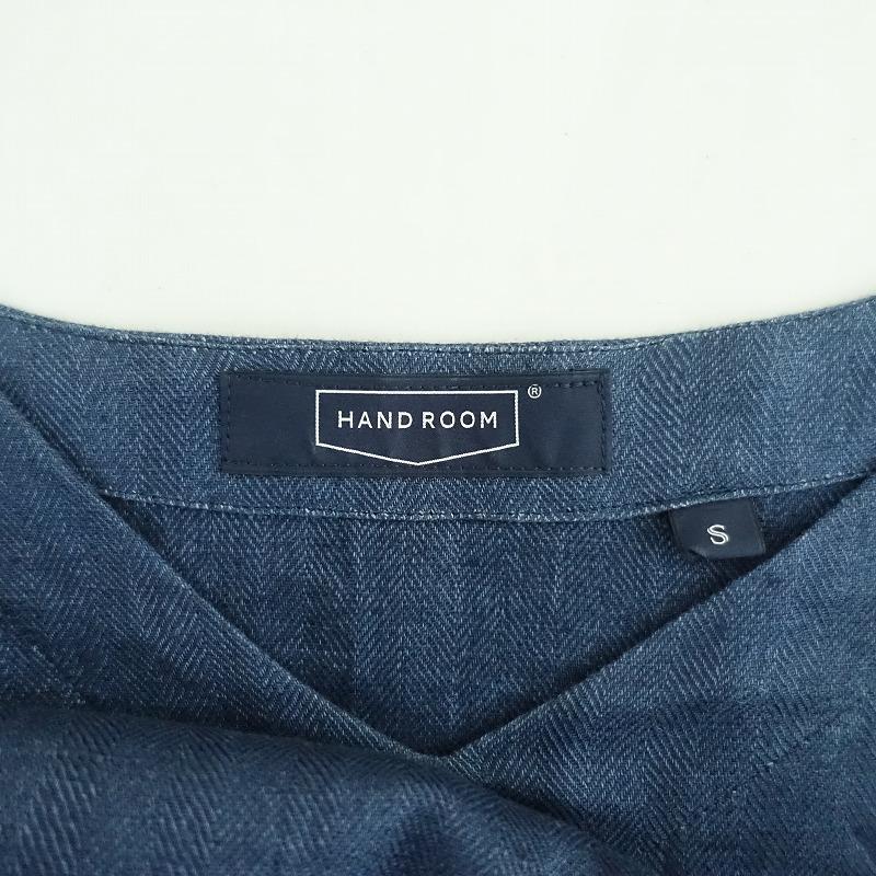HAND ROOM（ハンドルーム） *リネンヘリンボーンワンピース*Sネイビー 