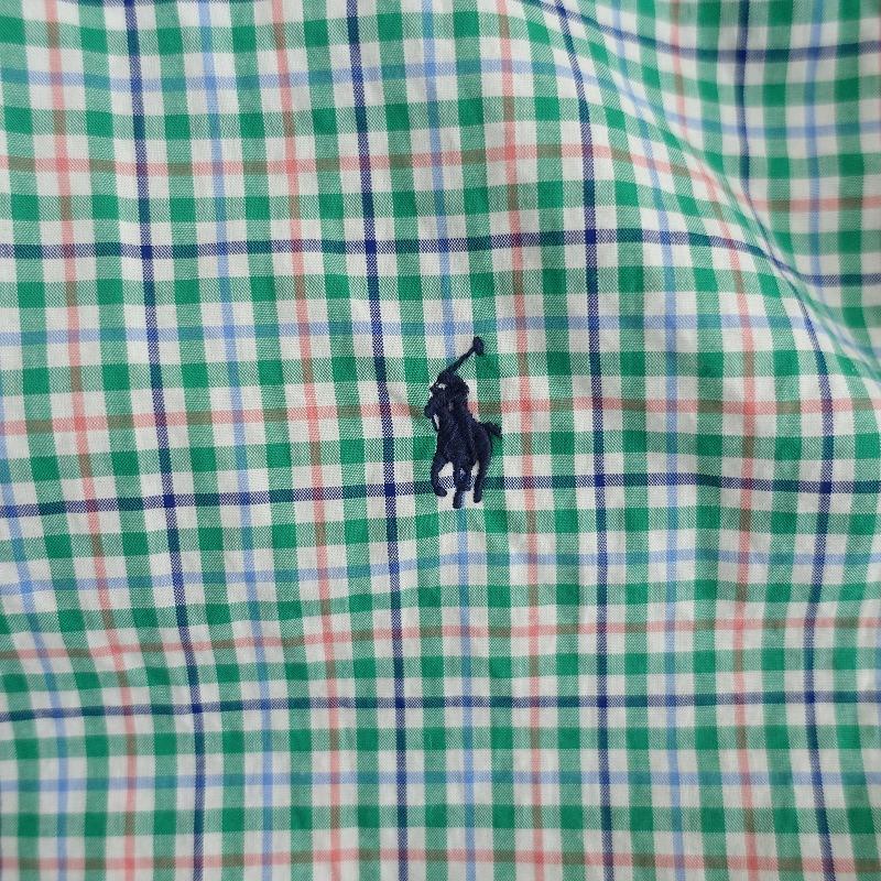 ポロラルフローレン Polo Ralph Lauren *チェック長袖ボタンダウン Polo⭐︎グリーンチェックボタンダウン長袖シャツXS