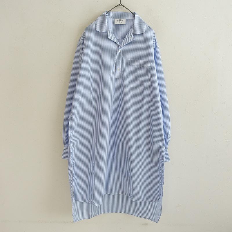 美品/定価3万】ベイシックス BASICKS *ストライプスリーピングシャツ