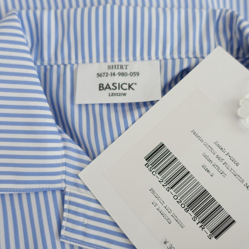 美品/定価3万】ベイシックス BASICKS *ストライプスリーピングシャツ