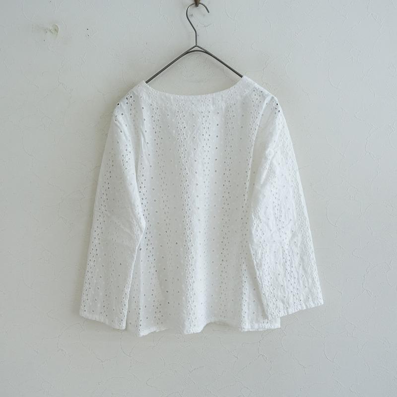 YAMMA ヤンマ産業 *カットワーク刺しゅうコットンプルオーバーブラウス 