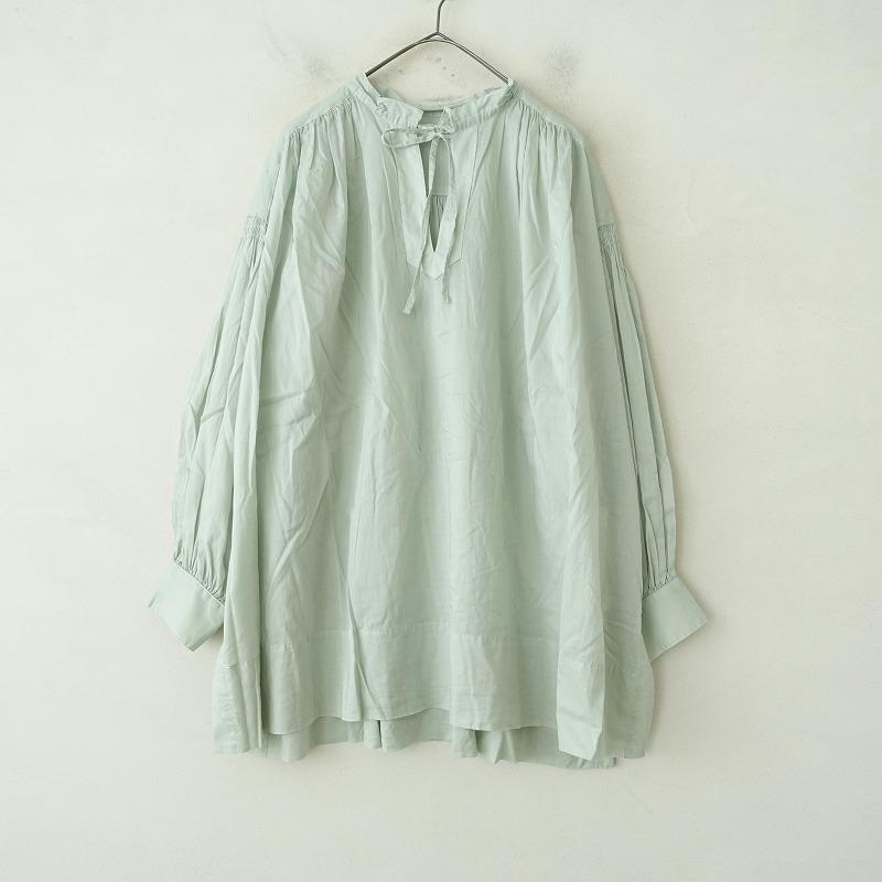 Cloth&Cross コットンリボンブラウス CLOTH&CROSS 【美品】クロス＆クロス *スキッパーネックコットンリボン