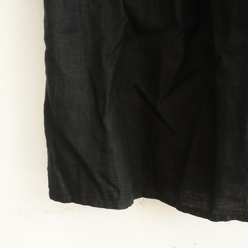 nest Robe リネンワンピース　ブラック nest Robe ネストローブ *リネン切替えタックコートワンピース*F