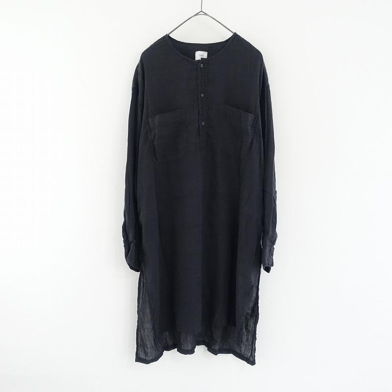 メゾンドソイル　2way クルーネック ボイルウールシャツ　ネイビー　インド製 メゾンドソイル 2way クルーネック ボイルウールシャツ ネイビー