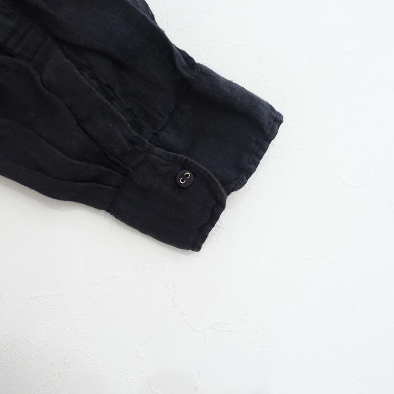 メゾンドソイル2way クルーネック ボイルウールシャツネイビーインド製