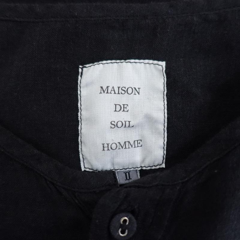 メゾンドソイル　2way クルーネック ボイルウールシャツ　オフホワイト　インド メゾンドソイル 2way クルーネック ボイルウールシャツ オフホワイト