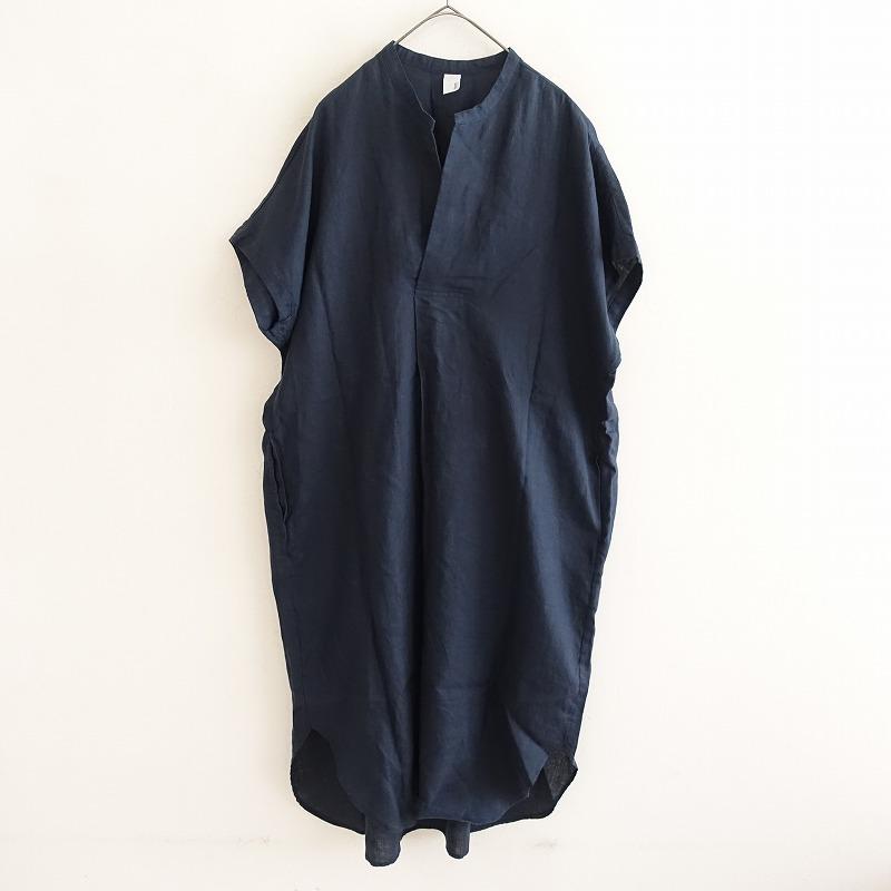 定価2.7万】イチダース 1dozen *リネンロングシャツ*1ネイビー