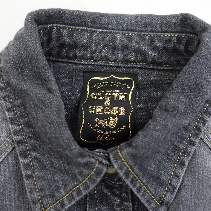 CLOTH&CROSS クロス＆クロス *デニムウエスタンシャツ*ウォッシュ 