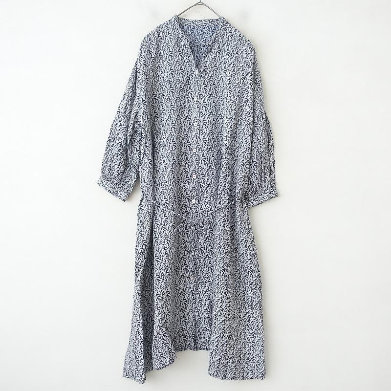 ネストローブ　新品完売　リネンビッグサイズワンピース　麻100% nest Robe】ネストローブ 麻100% 2wayギャザーシャツワンピース