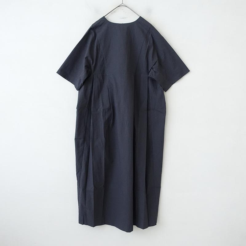 未使用/定価3.8万】えみおわす *Vネックワンピース*Sチャコールグレー