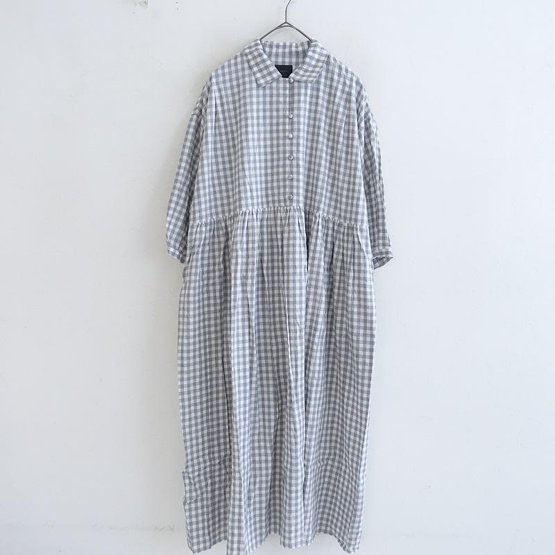 オオカミとフクロウ 日曜日のフランボワーズ ロング シャツ ワンピース チェック TANDEY オオカミとフクロウ *フクロウと古書と日曜日とロング