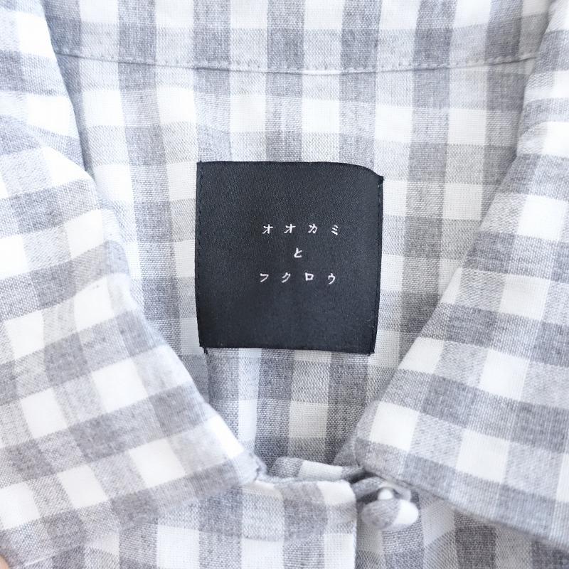 オオカミとフクロウ 日曜日のフランボワーズ ロング シャツ ワンピース チェック オオカミとフクロウ 日曜日のフランボワーズ ロング シャツ