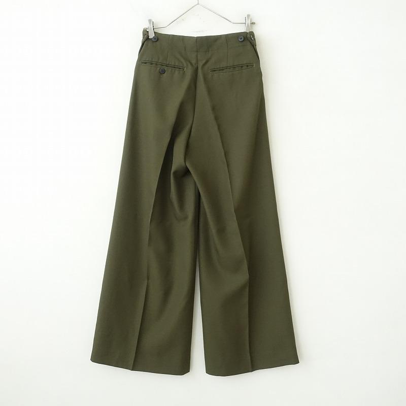 HYKE ハイク *ポリエステルウールツイルワイドセンタープレス