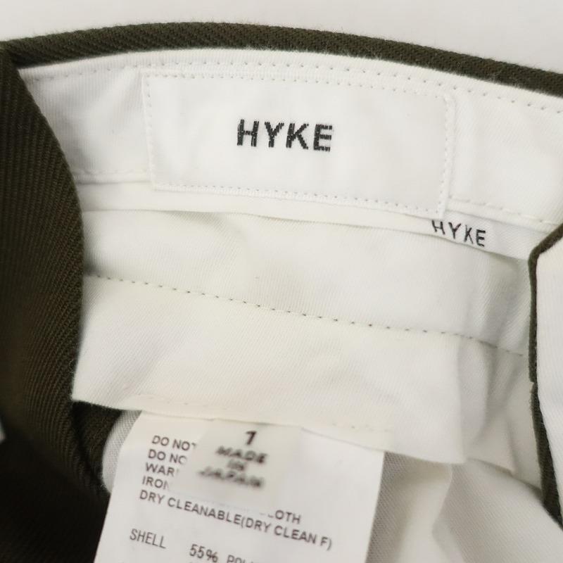 HYKE（ハイク） *ポリエステルウールツイルワイドセンタープレスパンツ