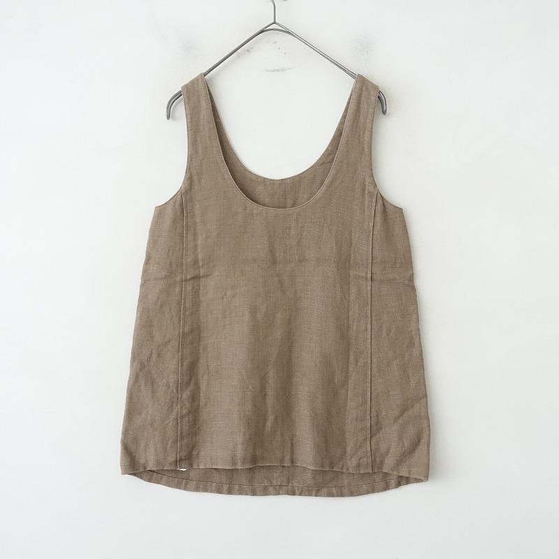 定価1.8万】アーキ archi *LINEN DOUBLE TANK*S麻ブラウンベージュプル 