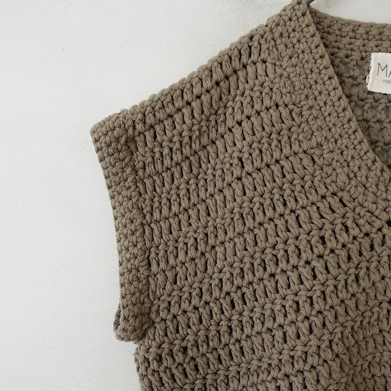 マイディ MAYDI *HAND KNITスクエアプルオーバーベスト*モカベージュV
