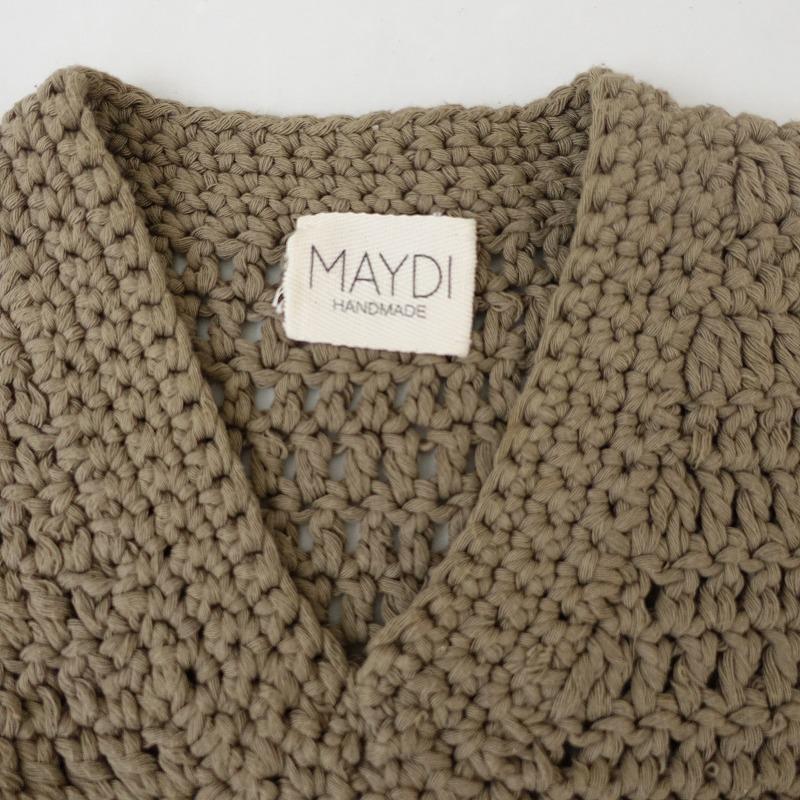 マイディ MAYDI *HAND KNITスクエアプルオーバーベスト*モカベージュV