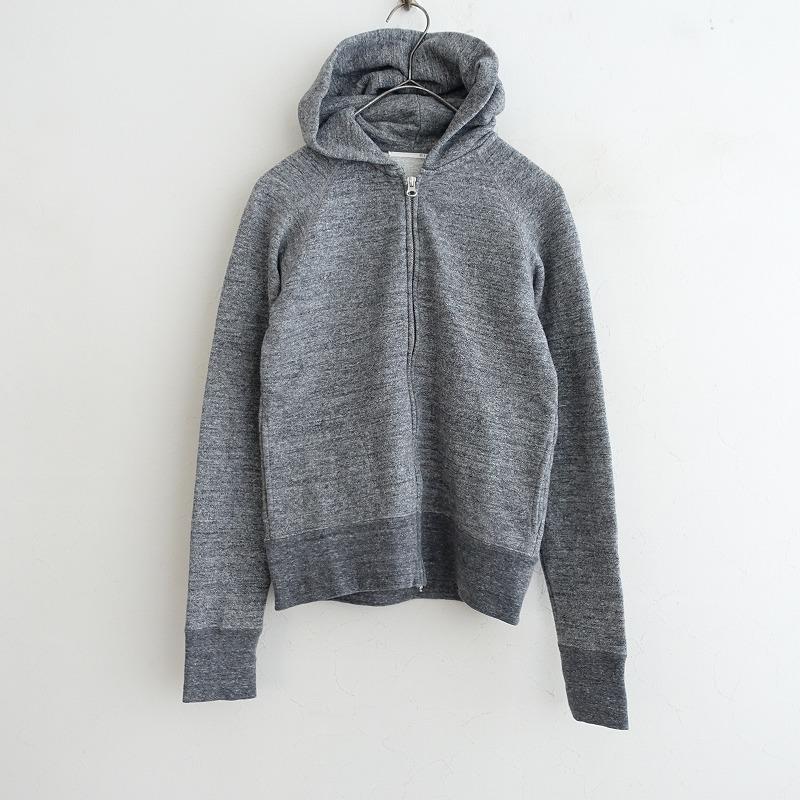n100 グレー フード付き ジップアップパーカー