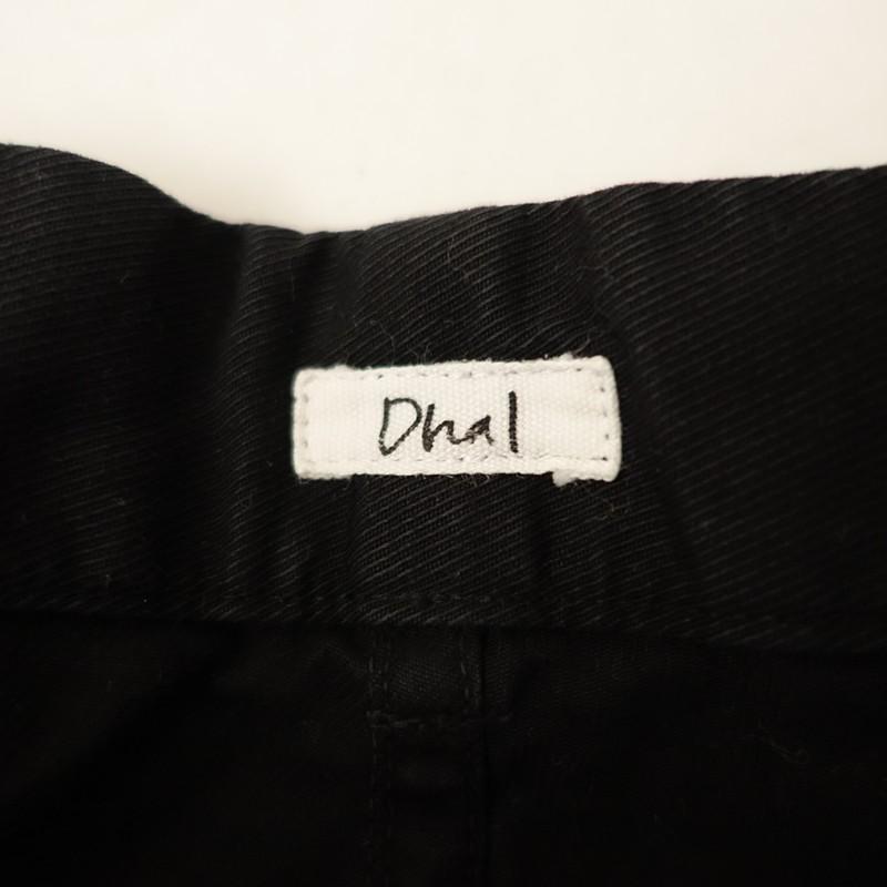 ダル Dhal *コットンセミワイドパンツ*ブラックジップフライノータック
