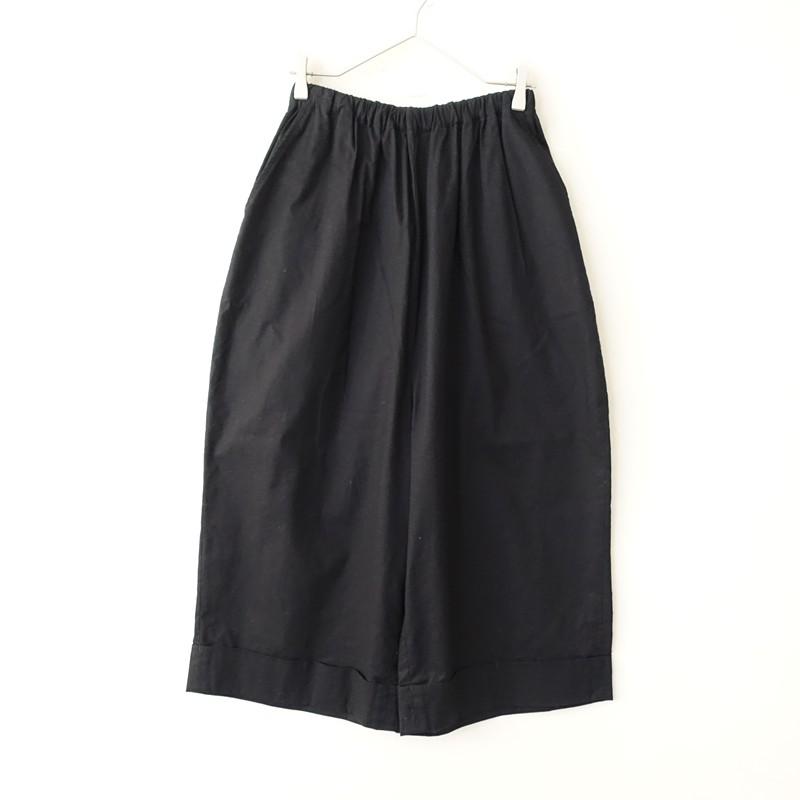 【美品】ゴーシュ 　ポプリン クロップドワイドパンツ　黒　サイズ2 ゴーシュ 【定価2.8万】ゴーシュ *20/1ポプリンクロップドワイドパンツ