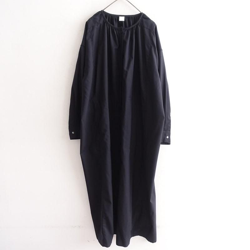 kagure かぐれ ウールサージワイドワンピース ブラック 日本製 kagure かぐれ ウールサージワイドワンピース ブラック 日本製