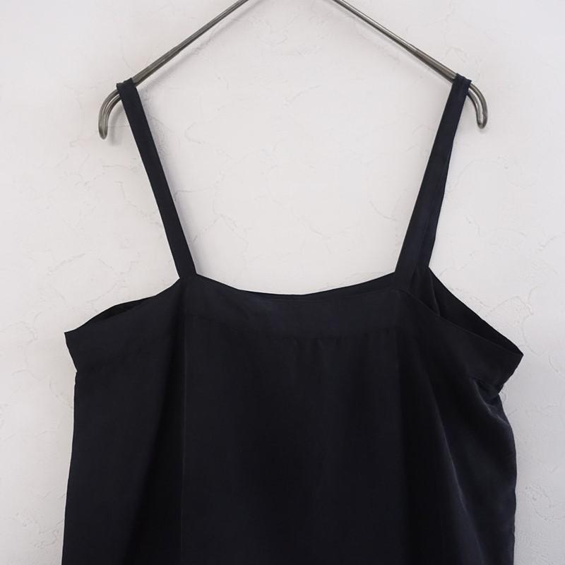 定価3.8万】ヨリ Yoli *シルクAラインキャミドレス*2墨黒ストラップ