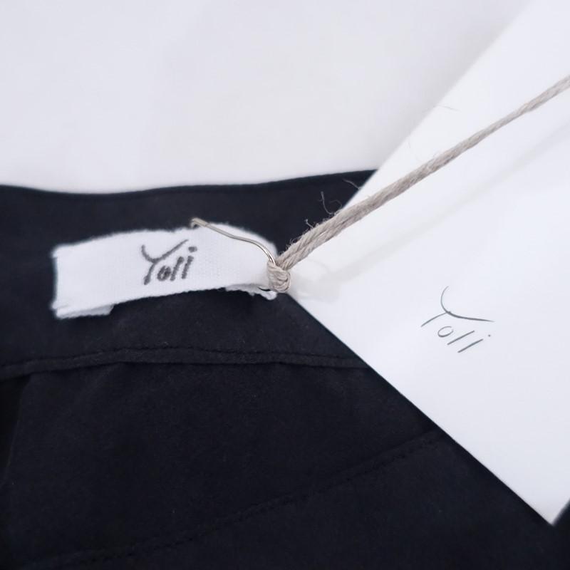 定価3.8万】ヨリ Yoli *シルクAラインキャミドレス*2墨黒ストラップ