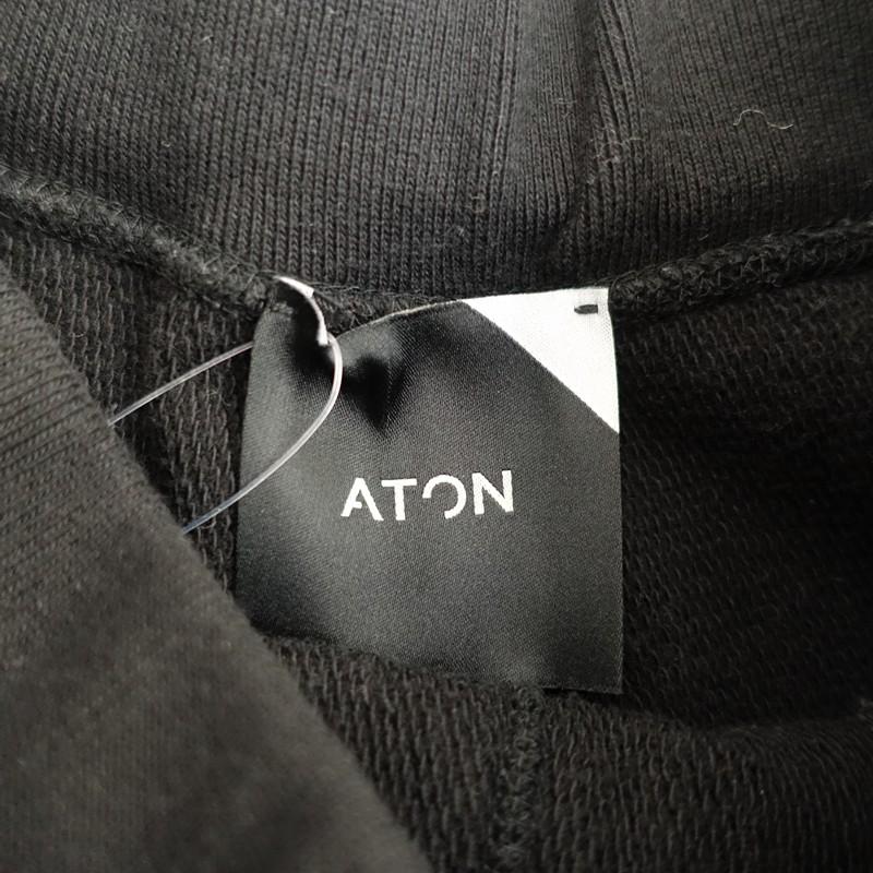 ATON エイトン *スウェットジョガーパンツ*2ブラックコットン裏毛