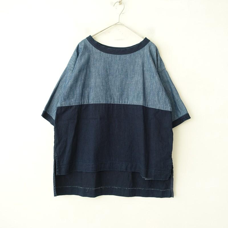 45R（フォーティファイブアール） *バイカラーインディゴデニムプル