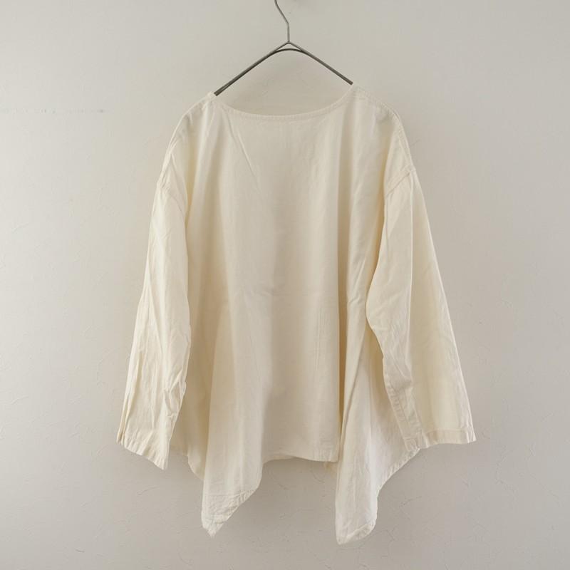 定価1.2万】ヂェン先生の日常着 *ツノスモックブラウス*S/8綿キナリ