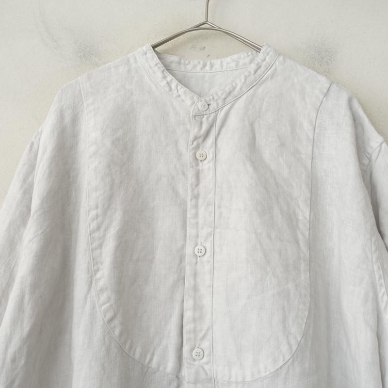 タカラジマセンコウ 宝島染工 *リネンバンドカラーロングシャツ