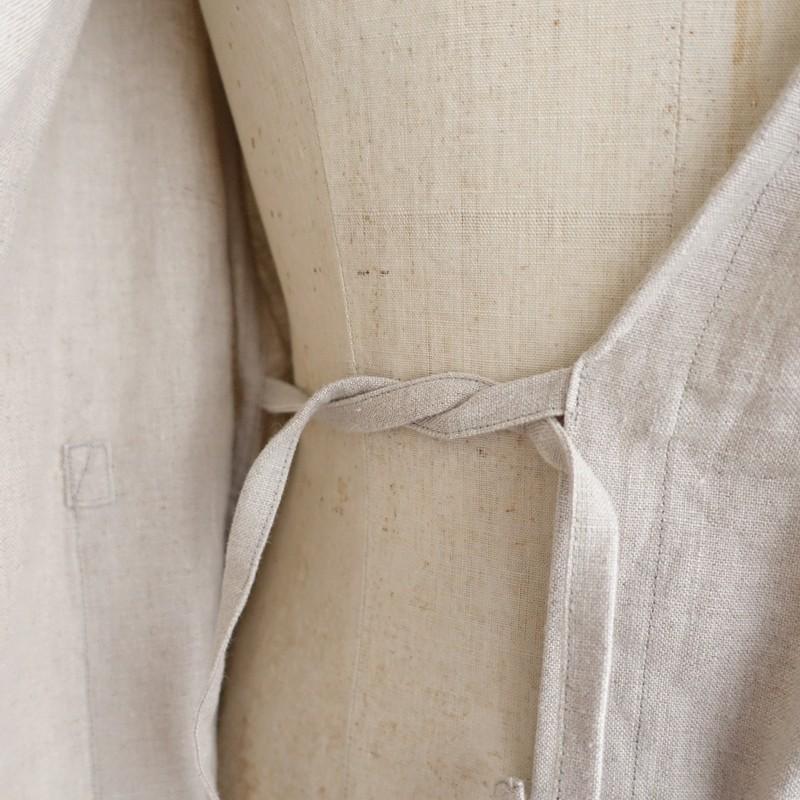 ドーイ DOI *ラップガウンエプロンドレス*サンドベージュリネン