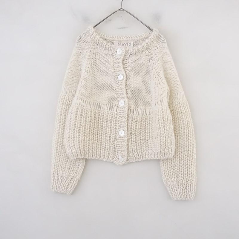マイディ MAYDI *モヘヤハンドメイドニットショート丈カーディガン*S  